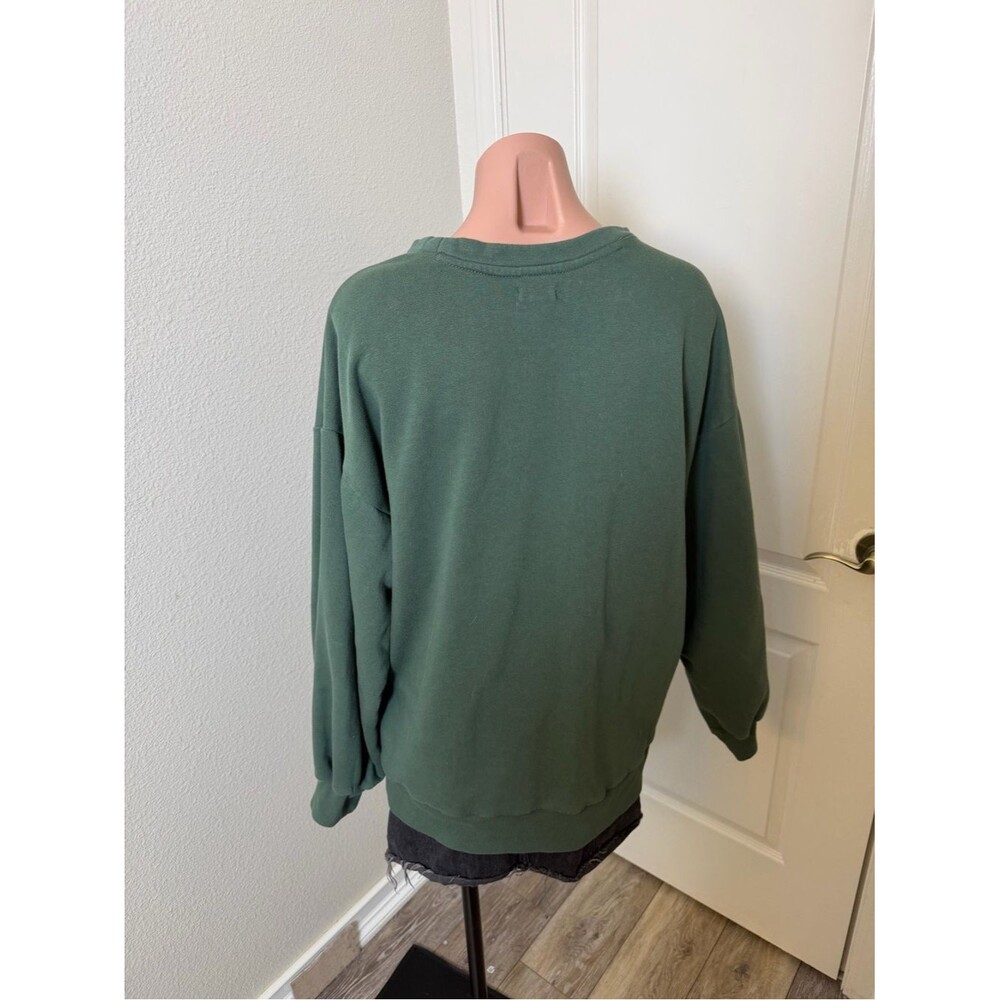 Pilcro Relaxed Crewneck Sweater in Forest Green Sz M - Picture 4 of 6